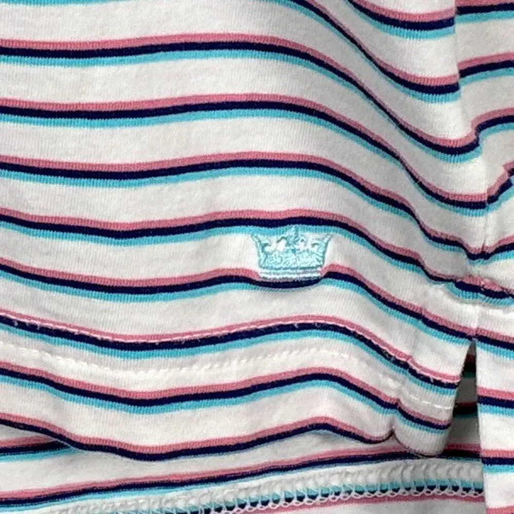Peter Millar Polo Shirt Men L Blue Black Red 3D Striped Seaside Wash Performance